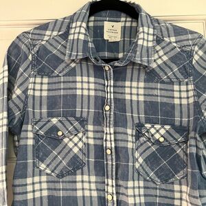 American Eagle vintage snap button front plaid